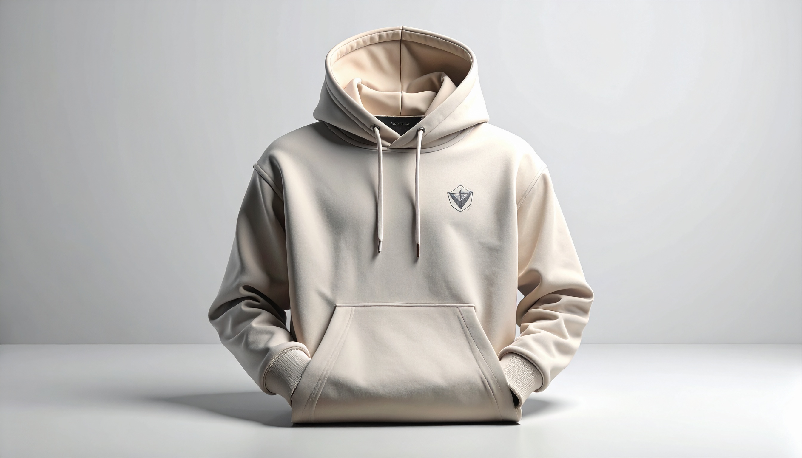 Beige Hoodie with Minimalist Design